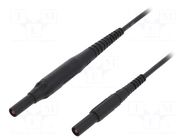 Test lead; 8A; banana plug 4mm,both sides; Len: 1m; black SCHÜTZINGER