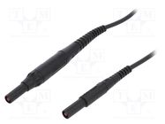 Test lead; 8A; banana plug 4mm,both sides; Len: 1.5m; black 