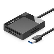 Ugreen CR125 30231 SD / micro SD / CF / MS memory card reader with 1m USB 3.0 cable - black, Ugreen