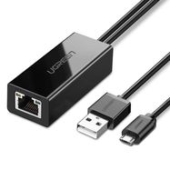 Ugreen 30985 external network card for Chromecast with micro USB / USB-A connectors 100Mb/s 1m - black, Ugreen