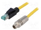 Connecting cable; 2m; Connection: M12 male straight / RJ45 HARTING