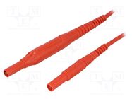 Test lead; 8A; banana plug 4mm,both sides; Len: 2m; red SCHÜTZINGER