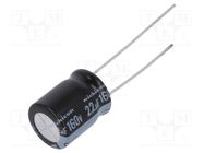 Capacitor: electrolytic; THT; 22uF; 160VDC; Ø10x12.5mm; Pitch: 5mm NICHICON