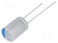 Capacitor: polymer; low ESR; 270uF; 16VDC; ESR: 9mΩ; PLF; THT; ±20% NICHICON