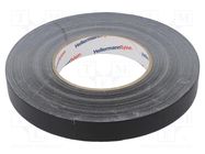 Tape: textile; W: 19mm; L: 50m; Thk: 0.31mm; black; 64N/cm; 10%; cotton HELLERMANNTYTON