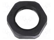 Nut; NPT3/8"; polyamide; UL94V-0; Thk: 7mm; Spanner: 24mm; black HUMMEL