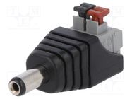 Transition: adapter; 5.5/2.1mm; 5.5mm; 2.1mm; spring clamp 