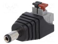 Transition: adapter; 5.5/2.1mm; 5.5mm; 2.1mm; spring clamp Goobay