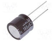 Capacitor: electrolytic; low ESR; THT; 180uF; 63VDC; Ø16x15mm; ±20% NICHICON