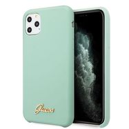 Guess GUHCN65LSLMGG iPhone 11 Pro Max green/green hard case Silicone Vintage Gold Logo, Guess