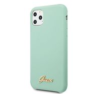 Guess GUHCN65LSLMGG iPhone 11 Pro Max green/green hard case Silicone Vintage Gold Logo, Guess
