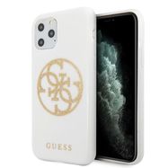 Guess GUHCN65TPUWHGLG iPhone 11 Pro Max white/white hard case Glitter 4G Circle Logo, Guess