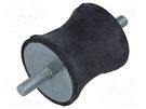 Vibration damper; M10; Ø: 60mm; rubber; L: 60mm; Thread len: 28mm ELESA+GANTER