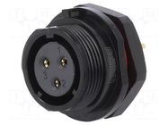 Connector: circular; socket; female; PIN: 3; IP68; SP17; 10A; 500V WEIPU