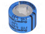 Supercapacitor; THT; 1F; 5.5VDC; -20÷80%; Body dim: Ø21.5x16mm KEMET
