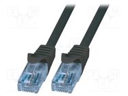 Patch cord; U/UTP; 6a; stranded; CCA; PVC; black; 10m; 26AWG LOGILINK