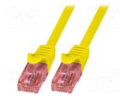 Patch cord; RJ45 plug; U/UTP; 6; stranded; Cu; LSZH; yellow; 1.5m LOGILINK