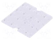 LED lens; square; plexiglass PMMA; transparent; Mounting: screw LEDIL