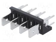 Terminal: spade terminal strip; 6.3mm; THT; 250V; straight; ways: 4 XINYA
