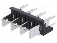 Terminal: spade terminal strip; 6.3mm; THT; 250V; straight; ways: 4 XINYA