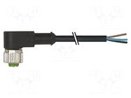 Cable: for sensors/automation; M12; PIN: 4; angled; 3m; plug; 250VDC MURRELEKTRONIK