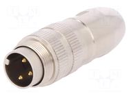 Connector: M16; plug; male; PIN: 3; 5A; 250V; soldering; for cable LUMBERG