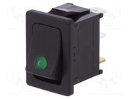 ROCKER; SPST; Pos: 2; ON-OFF; 16A/12VDC; black; IP40; LED,point; 12V SCI