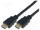 Cable; HDMI 1.4; HDMI plug,both sides; PVC; 10m; black; 28AWG DIGITUS