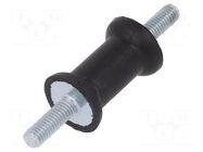 Vibration damper; M6; Ø: 20mm; rubber; L: 30mm; Thread len: 18mm ELESA+GANTER