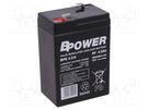 Re-battery: acid-lead; 6V; 4.5Ah; AGM; maintenance-free; 0.8kg; BPE BPOWER