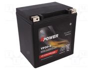 Re-battery: acid-lead; 12V; 30Ah; AGM; maintenance-free,right + BPOWER