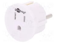 Adapter; Plug: with earthing; Colour: white Goobay