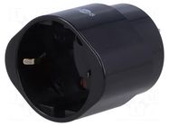 Adapter; Plug: with earthing; Colour: black Goobay