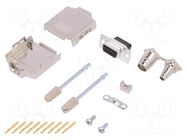 Connector: D-Sub; PIN: 9; plug; female; crimped; for cable; black ENCITECH