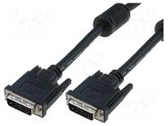 Cable; DVI-D (24+1) plug,both sides; PE; 5m; black; dual link DIGITUS