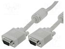 Cable; D-Sub 15pin HD plug,both sides; grey; 3m DIGITUS