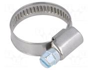 Worm gear clamp; W: 9mm; Clamping: 16÷27mm; chrome steel AISI 430 MPC INDUSTRIES