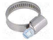 Worm gear clamp; W: 9mm; Clamping: 16÷27mm; chrome steel AISI 430 MPC INDUSTRIES