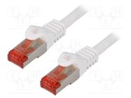 Patch cord; S/FTP; 6; stranded; Cu; LSZH; white; 1.5m; 27AWG LOGILINK