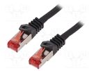 Patch cord; S/FTP; 6; stranded; Cu; LSZH; black; 1.5m; 27AWG LOGILINK