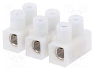 Terminal block; screw terminal; 6÷10mm2; 450V; ways: 3; white ELECTRO TERMINAL