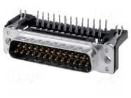 Connector: D-Sub; PIN: 25; socket; male; on PCBs; angled 90°; THT HARTING
