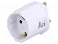 Adapter; Plug: with earthing; Colour: white GOOBAY