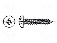 Screw; 4.8x13; Head: cheese head; Pozidriv; PZ2; steel; zinc BOSSARD