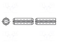 Springy stud; stainless steel; BN 337; Ø: 2.5mm; L: 8mm; DIN 1481 BOSSARD
