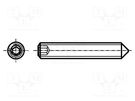 Screw; M3x5; 0.5; Head: without head; hex key; A2 stainless steel BOSSARD