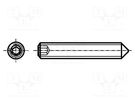 Screw; M3x3; 0.5; Head: without head; hex key; A2 stainless steel BOSSARD