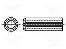 Springy stud; hardened steel; BN 876; Ø: 1.5mm; L: 10mm; DIN 1481 BOSSARD