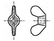 Nut; winged; M8; 1.25; polyamide; BN 1058; DIN 315 BOSSARD