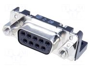 Connector: D-Sub; PIN: 9; socket; female; on PCBs; angled 90°; THT HARTING